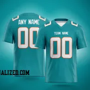 Printed Customized Aqua White White Football Jersey