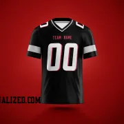 Printed Customized Black White Red Football Jersey