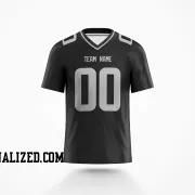 Printed Customized Black White White Football Jersey