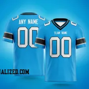 Printed Customized Blue White White Football Jersey
