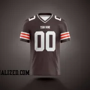 Printed Customized Brown White White Football Jersey