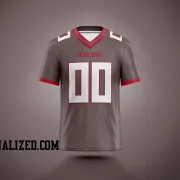 Printed Customized Pewter White Red Football Jersey