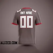 Printed Customized Pewter White Red Football Jersey