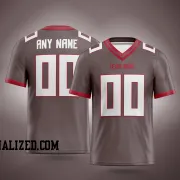 Printed Customized Pewter White Red Football Jersey