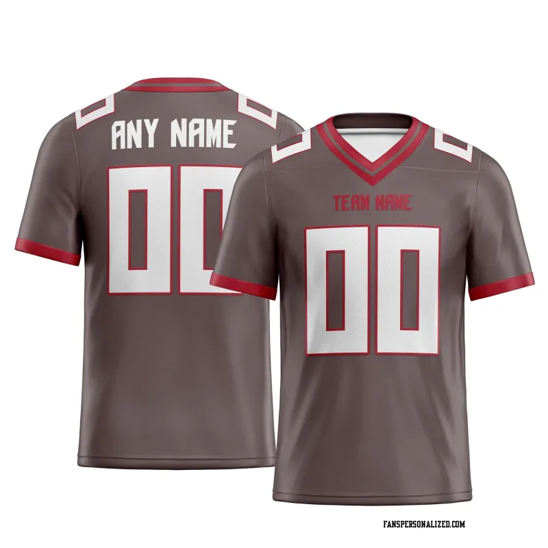 Printed Customized Pewter White Red Football Jersey