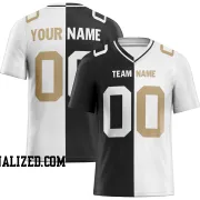 Printed Customized Split Black White Yellow Football Jersey