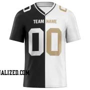 Printed Customized Split Black White Yellow Football Jersey