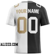 Printed Customized Split Black White Yellow Football Jersey