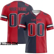 Printed Customized Split Navy Red Red Football Jersey