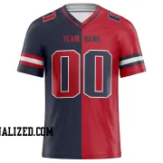 Printed Customized Split Navy Red Red Football Jersey