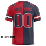 Printed Customized Split Navy Red Red Football Jersey