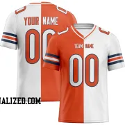 Printed Customized Split Orange White White Football Jersey