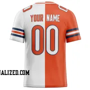 Printed Customized Split Orange White White Football Jersey