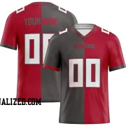 Printed Customized Split Pewter Red White Football Jersey