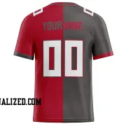 Printed Customized Split Pewter Red White Football Jersey