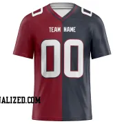 Printed Customized Split Red Navy White Football Jersey