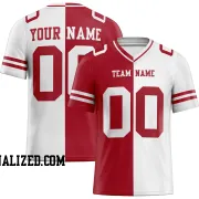 Printed Customized Split Scarlet White White Football Jersey