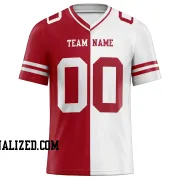 Printed Customized Split Scarlet White White Football Jersey