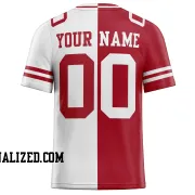 Printed Customized Split Scarlet White White Football Jersey