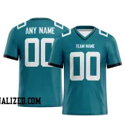 Printed Customized Teal White White Football Jersey