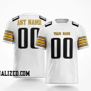 Printed Customized White Black Yellow Football Jersey