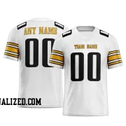 Printed Customized White Black Yellow Football Jersey