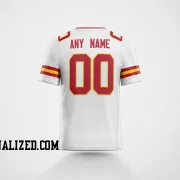 Printed Customized White Red Red Football Jersey