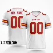 Printed Customized White Red Red Football Jersey