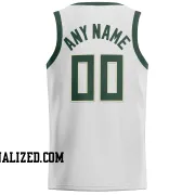Stitched Customized Association White Green Green Basketball Jersey