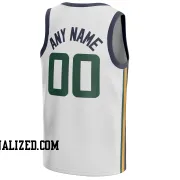 Stitched Customized Association White Green Navy Basketball Jersey