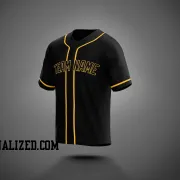 Stitched Customized Black Black Yellow Baseball Jersey