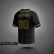 Stitched Customized Black Black Yellow Baseball Jersey