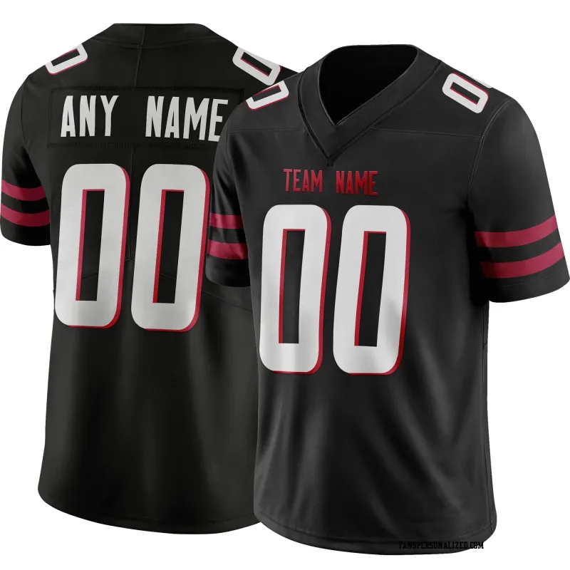 Stitched Customized Black White Red Football Jersey