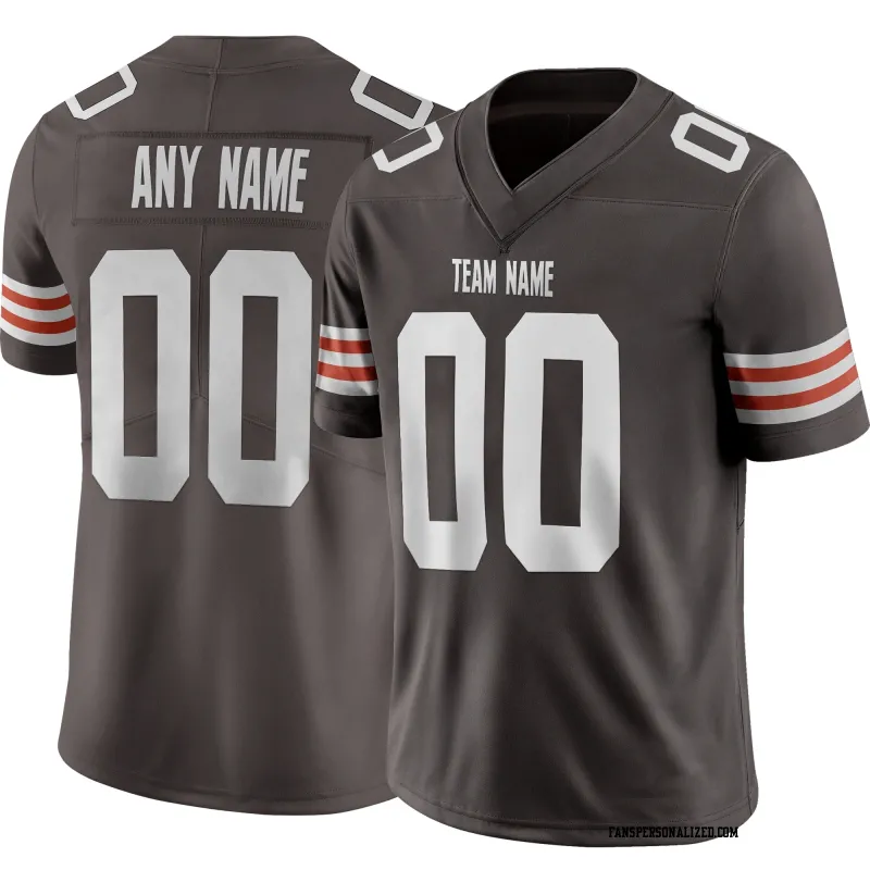 Stitched Customized Brown White White Football Jersey