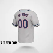 Stitched Customized Gray Navy Navy Baseball Jersey