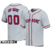 Stitched Customized Gray Red Red Baseball Jersey