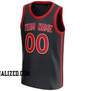 Stitched Customized Icon Black Red Red Basketball Jersey