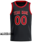 Stitched Customized Icon Black Red Red Basketball Jersey
