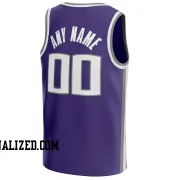 Stitched Customized Icon Purple White Gray Basketball Jersey