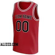 Stitched Customized Icon Red Black Black Basketball Jersey
