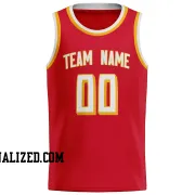Stitched Customized Icon Red White White Basketball Jersey