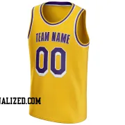 Stitched Customized Icon Yellow Purple Purple Basketball Jersey