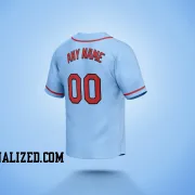 Stitched Customized Light Blue Red Red Baseball Jersey