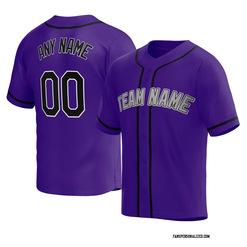Stitched Customized Purple Black Black Baseball Jersey