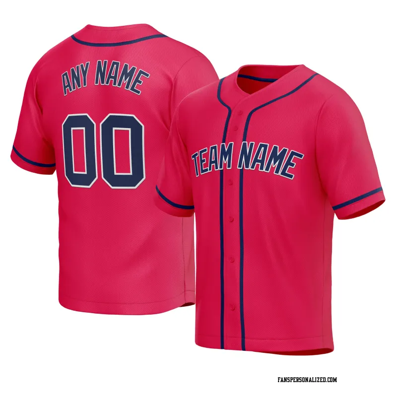 Stitched Customized Red Navy Navy Baseball Jersey