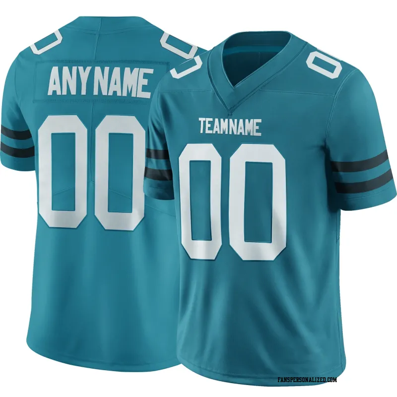 Stitched Customized Teal White White Football Jersey
