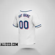 Stitched Customized White Blue Blue Baseball Jersey