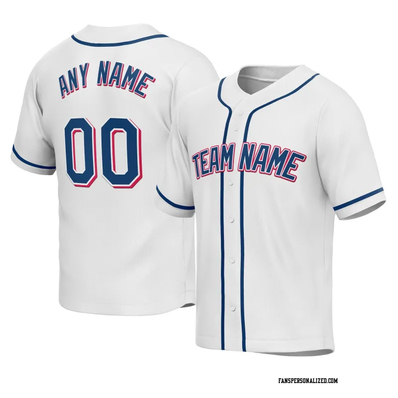 Stitched Customized White Blue Blue Baseball Jersey