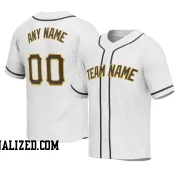 Stitched Customized White Brown Brown Baseball Jersey