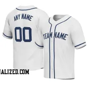 Stitched Customized White Navy Navy Baseball Jersey